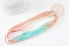 Fil à broder polyester dégradé rose turquoise 0.5mm, fil original, pour bracelet brésilien, fil à broder ou scrapbooking, x8 mètres G9357