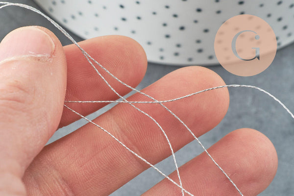 Fil argent métallisé 0.4mm, x5 Mètres (G1860)