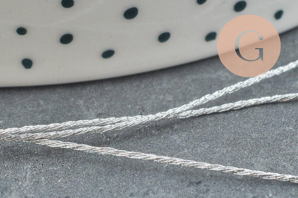 Fil argent métallisé 0.8mm, x5 ou x10 Mètres (G0362)