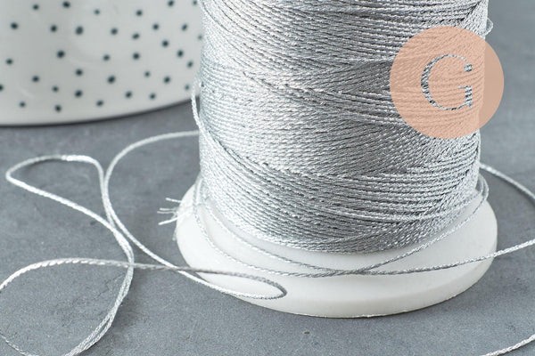 Fil argent métallisé 0.8mm, x5 ou x10 Mètres (G0362)