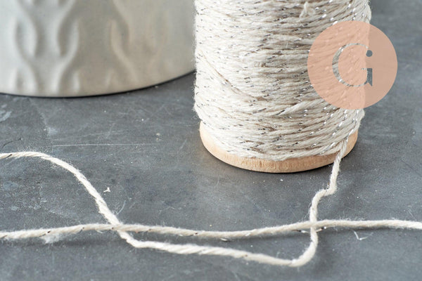 Fil blanc argent 1mm, bobine de 30 mètres, x1 (G2451)