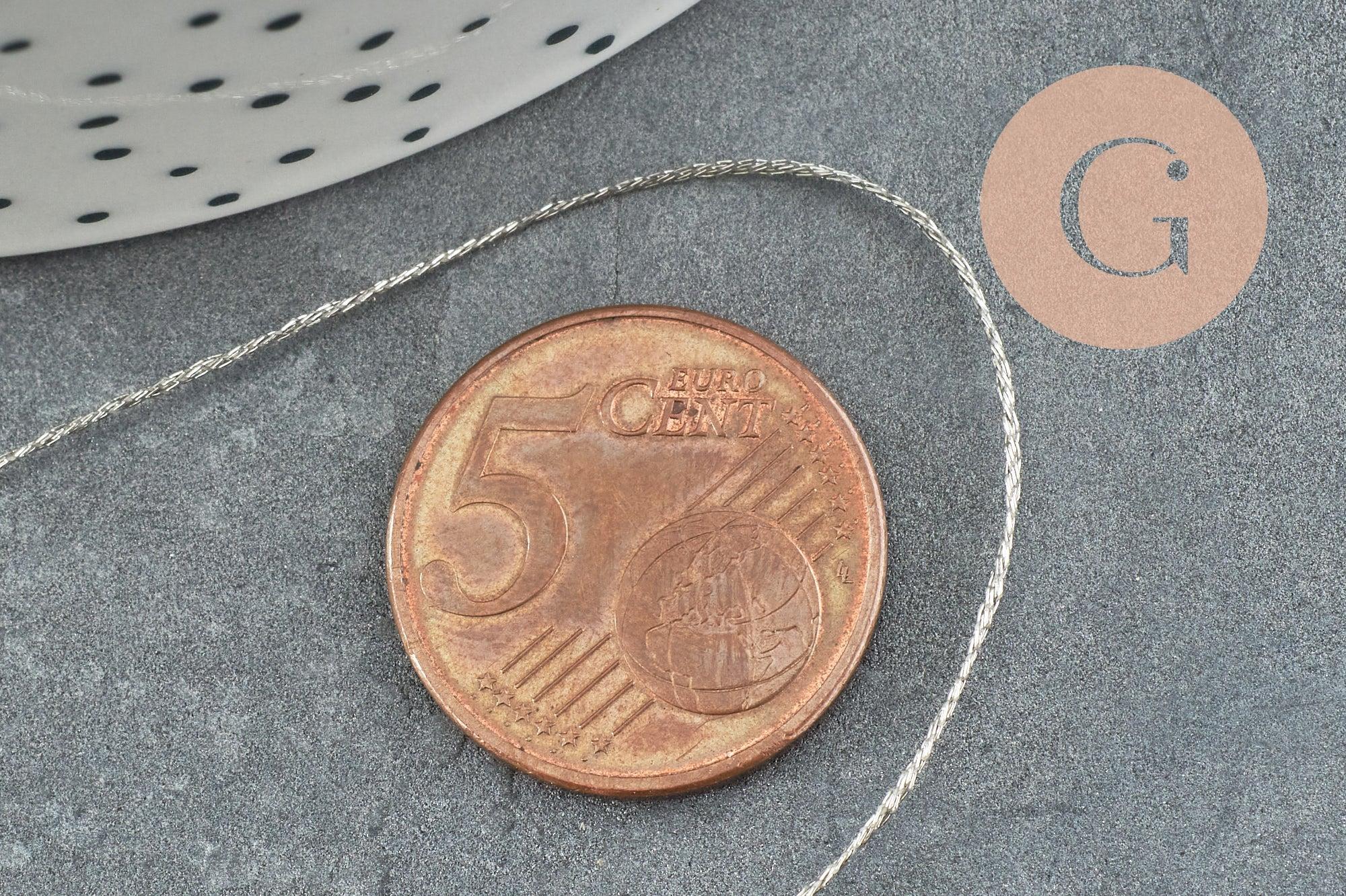 Fil blanc ivoire métallisé 0.6mm, x5 ou x10 mètres (G1656)