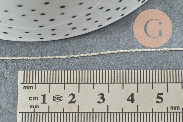 Fil blanc ivoire métallisé,fil original, fil Couture broderie,fil or, diamètre 0.8mm, x5 ou x10 Mètres ,G1859