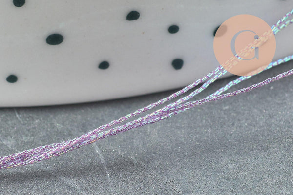 Fil bleu irisé métallisé 0.4mm, x5 ou x10 Mètres (G2472)