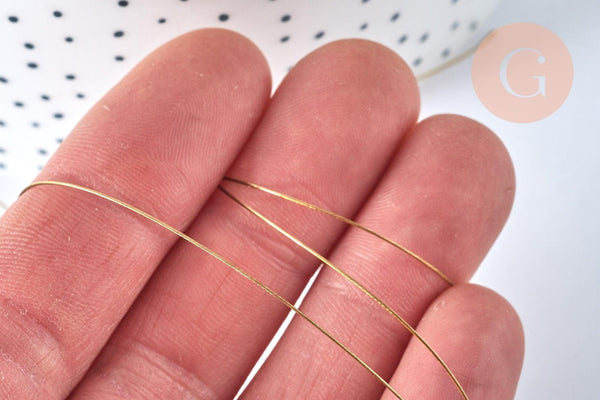 Fil câblé gainé acier inoxydable doré 0.38mm, x1 Bobine de 50 mètres (G6778)