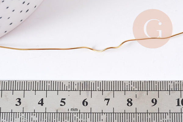 Fil d'acier 304 inoxydable doré IP 0.7mm x1 mètre (G3244)