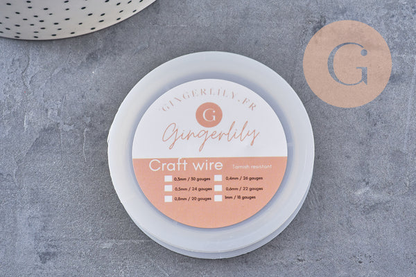 Fil de cuivre doré 0.3mm, x1 bobine de 20 mètre (G4975)