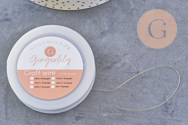 Fil de cuivre doré 0.3mm, x1 bobine de 20 mètre (G4975)