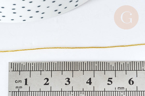 Fil doré polyester nylon à broder-couture-bijoux 0.5mm, x5 mètres (G8137)