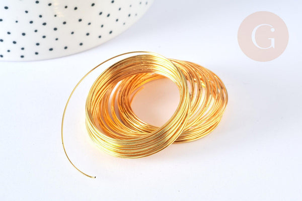Fil mémoire de forme acier doré 40 mm AVEC DEFAUT, x20 tours (G7209)