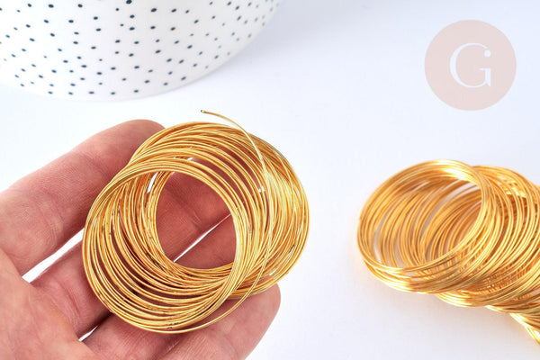 Fil mémoire de forme acier doré 40 mm AVEC DEFAUT, x20 tours (G7209)