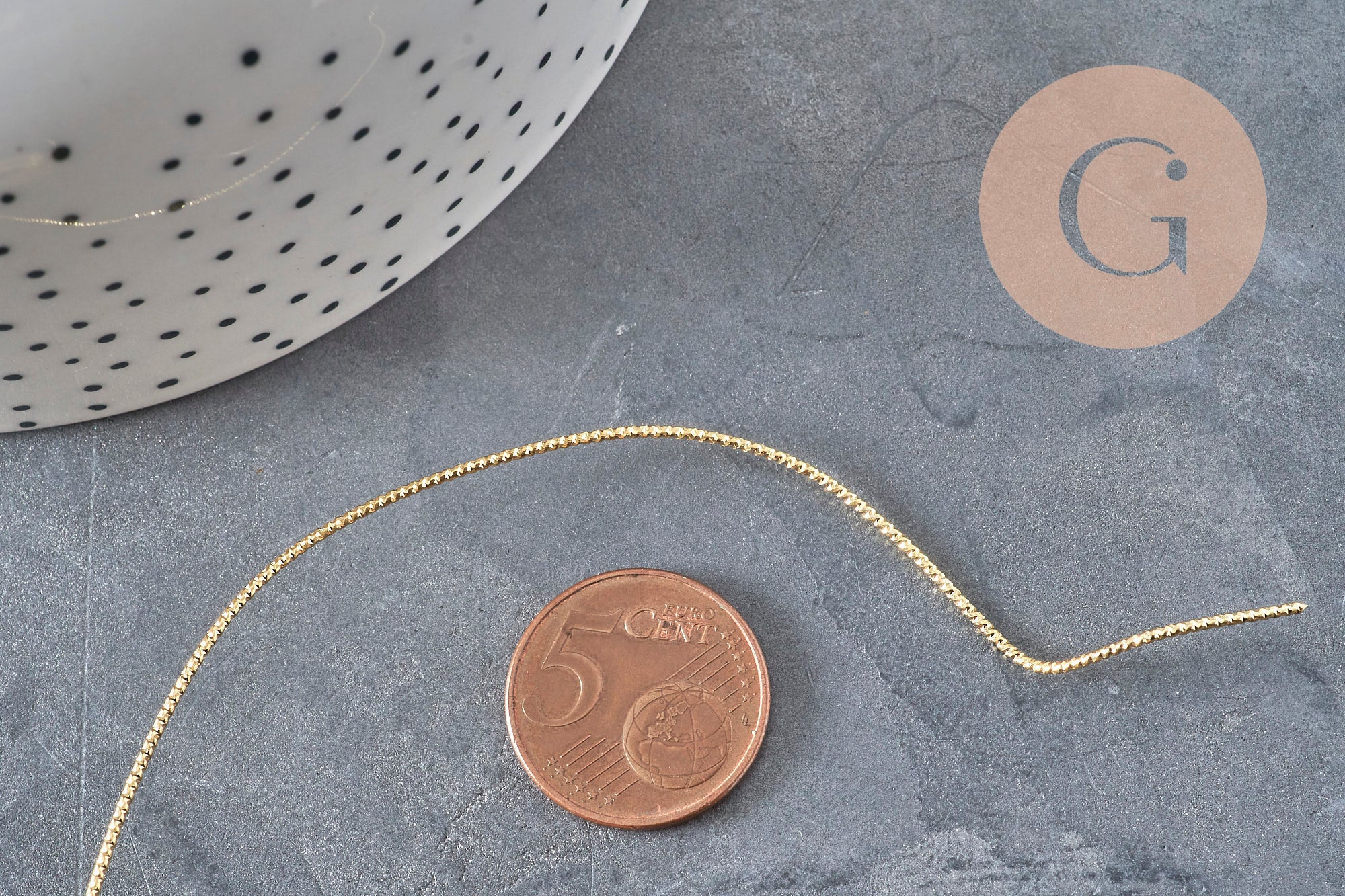 Fil métallique cuivre doré 18K torsadé 1mm, x1 mètre (G11243)