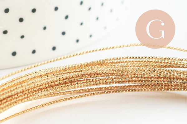 Fil métallique cuivre doré torsadé 0.8mm, x1 mètre (G9638)