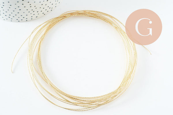 Fil métallique laiton doré torsadé fin 0.8mm, x1 mètre (G9643)