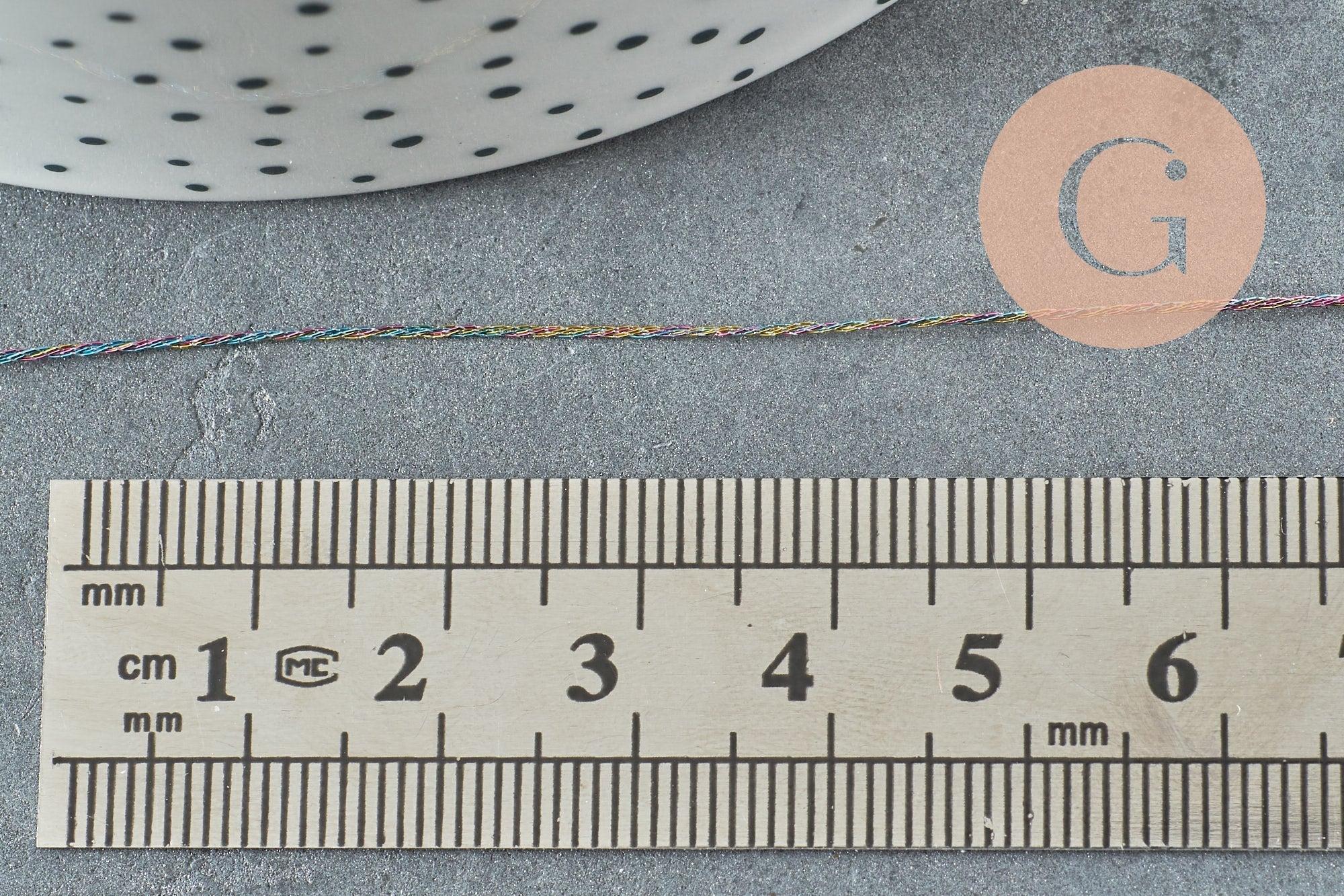 Fil multicolore métallisé arc-en-ciel 0.6mm, x5 ou x10 Mètres (G1549)