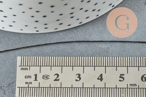 Fil noir métallisé 0.6mm, x5 Mètres (G1046)