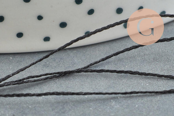 Fil noir métallisé 0.8mm, x5 Mètres (G2104)