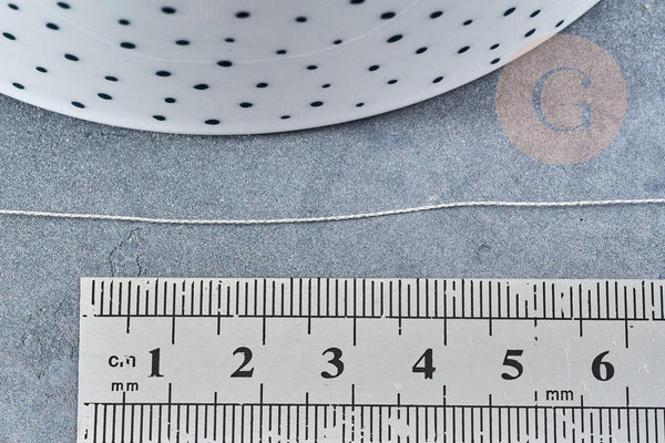 Fil nylon métallisé argent 0.3mm, fabrication bijoux,création broderie,les 5 mètres G8489
