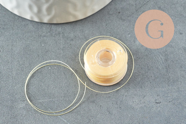 Fil pour tissage de perles delica miyuki nylon jaune clair 0.1mm, x1 rouleau 91 mètres (G10566)