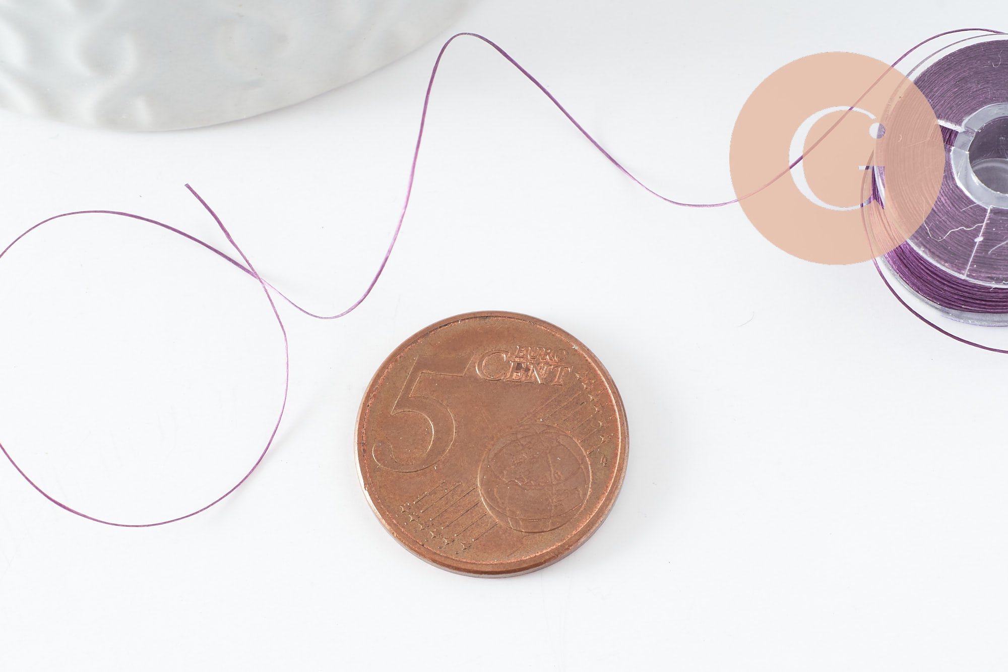 Fil pour tissage de perles delica miyuki nylon violet 0.1mm, x1 rouleau (G10567)