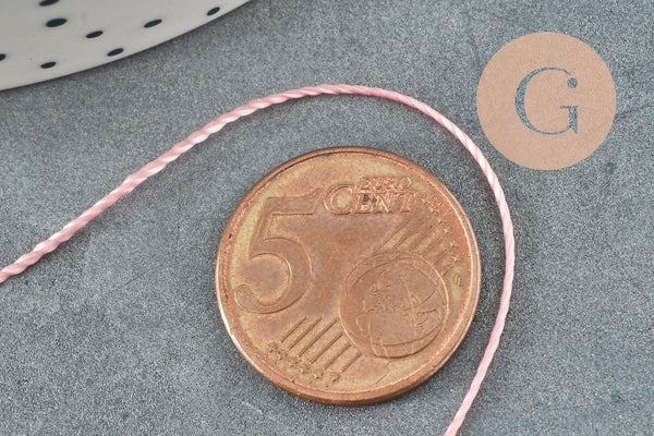 Fil rose clair nylon pour broderie couture bijoux 0.7mm, x 10 Mètres (G3637)