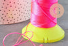 Fil rose fluorescent nylon pour broderie couture bijoux 0.8mm, x 10 mètres (G1748)