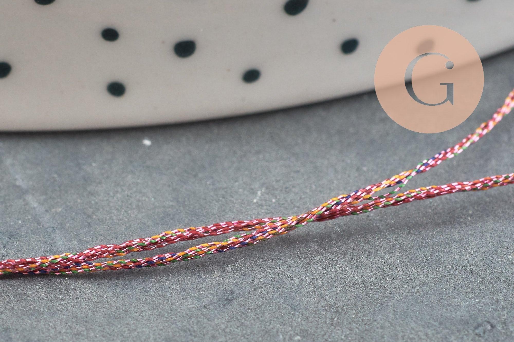Fil rose métallisé 0.6mm, x5 ou x10 Mètres (G0975)