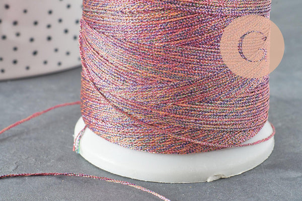 Fil rose métallisé 0.6mm, x5 ou x10 Mètres (G0975)