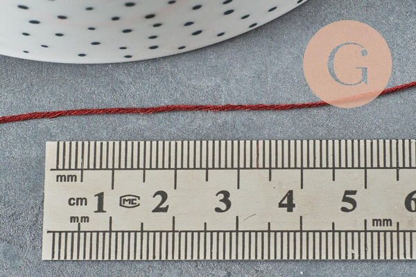 Fil rouge métallisé pour broderie couture bijoux 0.8mm, x 5mètres (G2314)
