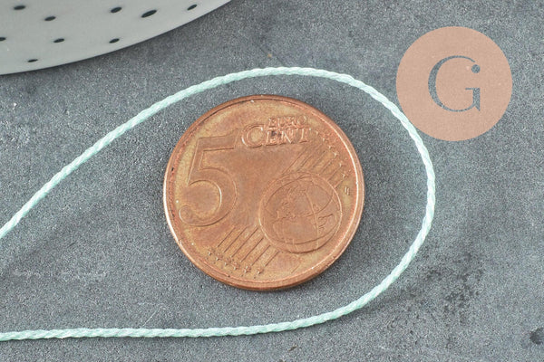 Fil vert clair métallisé, fil original, création bijoux, fil Couture broderie,fil vert, diamètre 0.8mm, x10 Mètres G2113