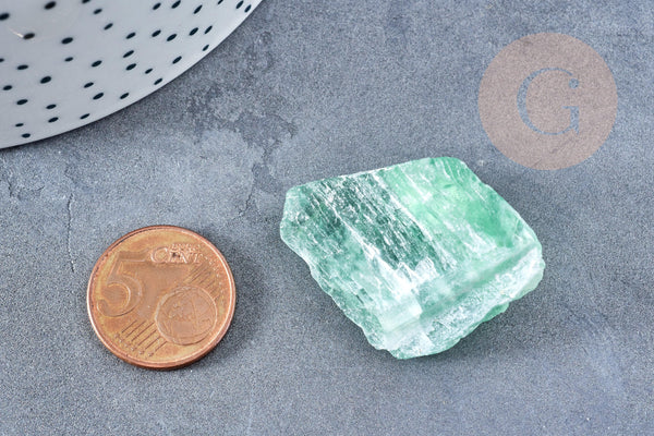 Fluorite verte naturelle brute 30-42mm ,fluorite naturelle pour création bijoux lithothérapie, x1 (G8628)