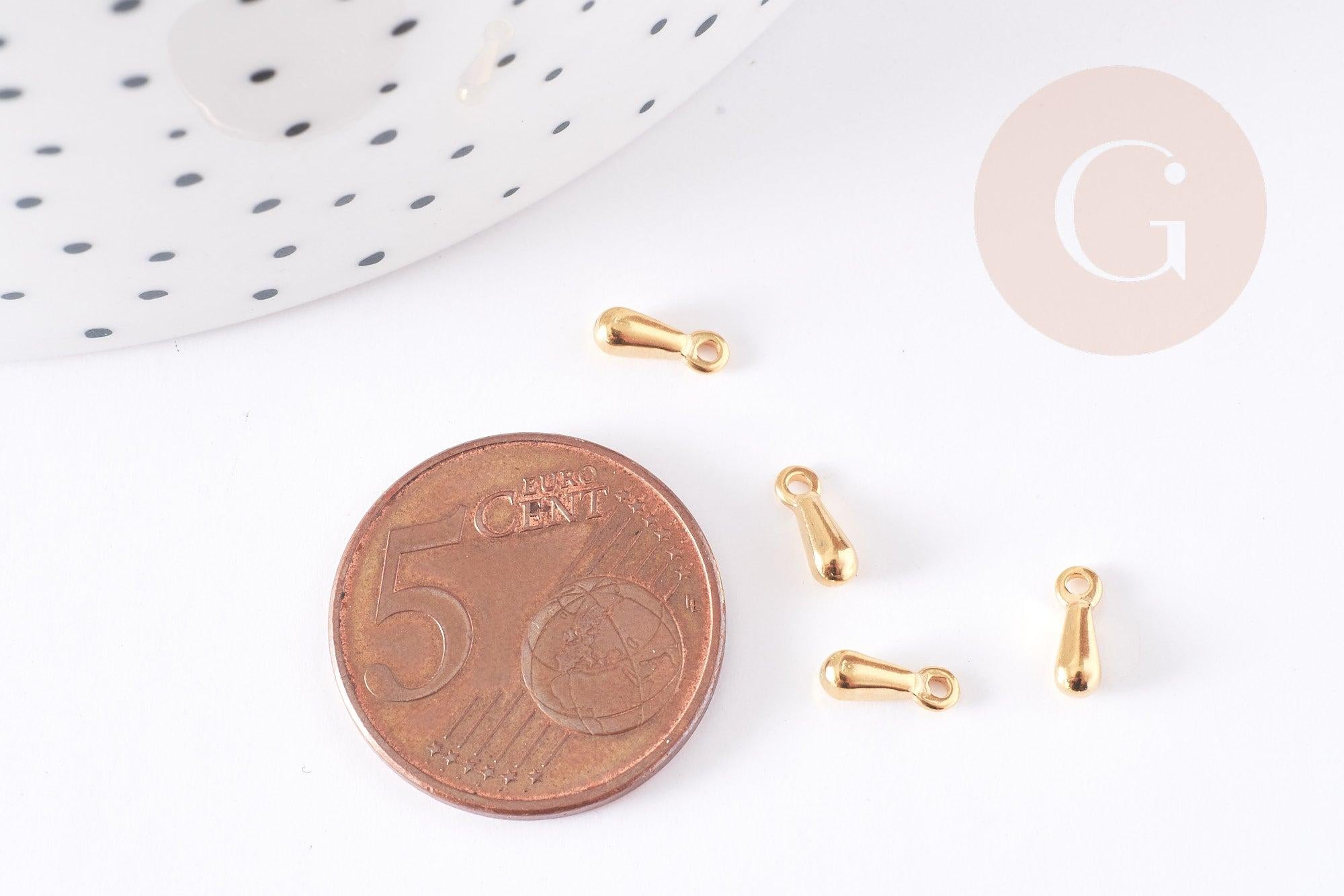 Gouttes finition acier 304 inoxydable doré 6mm, x10 (G1726)