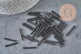 Large black tube seed beads 20x2.5mm, x 10gr (G3155)
