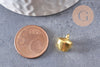 Grelot clochette fer doré 9.5mm, x10 (G1378)