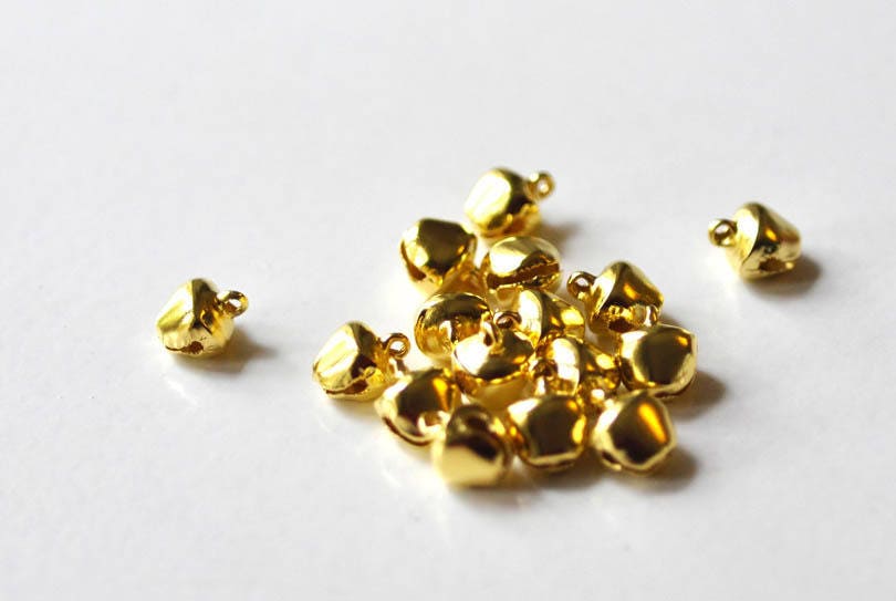 Grelot clochette fer doré 9.5mm, x10 (G1378)