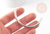 Gros tube laiton or blanc 69mm,tube argenté plaqué rhodium pour création de bijoux, x1 (G2126)