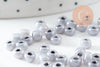 Grosses perles de rocaille gris irisé 4mm, x10Gr (G3673)