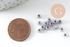 Grosses perles de rocaille gris irisé 4mm, x10Gr (G3673)