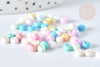 Grosses perles de rocaille verre multicolore pastel 4.5mm, x10Gr (G7401)