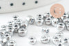 Grosses perles rocaille argent 4mm, x10 Gr (G5401)