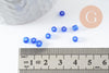 Grosses perles rocaille bleu transparent 4mm, x10g (G3814)