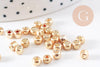 Grosses perles rocaille dorées brillantes 4mm, x 10gr (G1950)