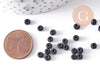 Grosses perles rocaille noir mat 3.5-4mm, x10Gr (G10400)