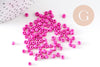 Grosses perles rocaille rose foncé peintes 4mm, x 10Gr (G3738)