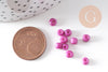 Grosses perles rocaille rose fuchsia 4mm,perles rocaille rose opaque, création bijoux , x10 Gr (G3737)