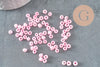 Grosses perles rocaille rose nacrée 4mm, perles rose pâle perlage x10g (G5474)