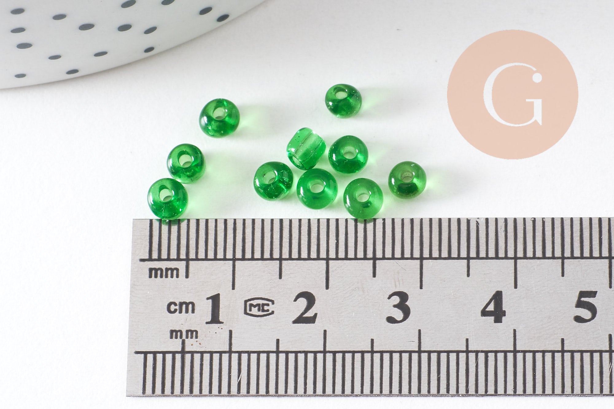 Grosses perles rocaille vert bouteille transparent 4mm,perles rocaille pour création bijoux, x 10Gr (G5400)