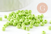 Grosses perles rocaille vert clair 4mm, x10 Gr (G1593)