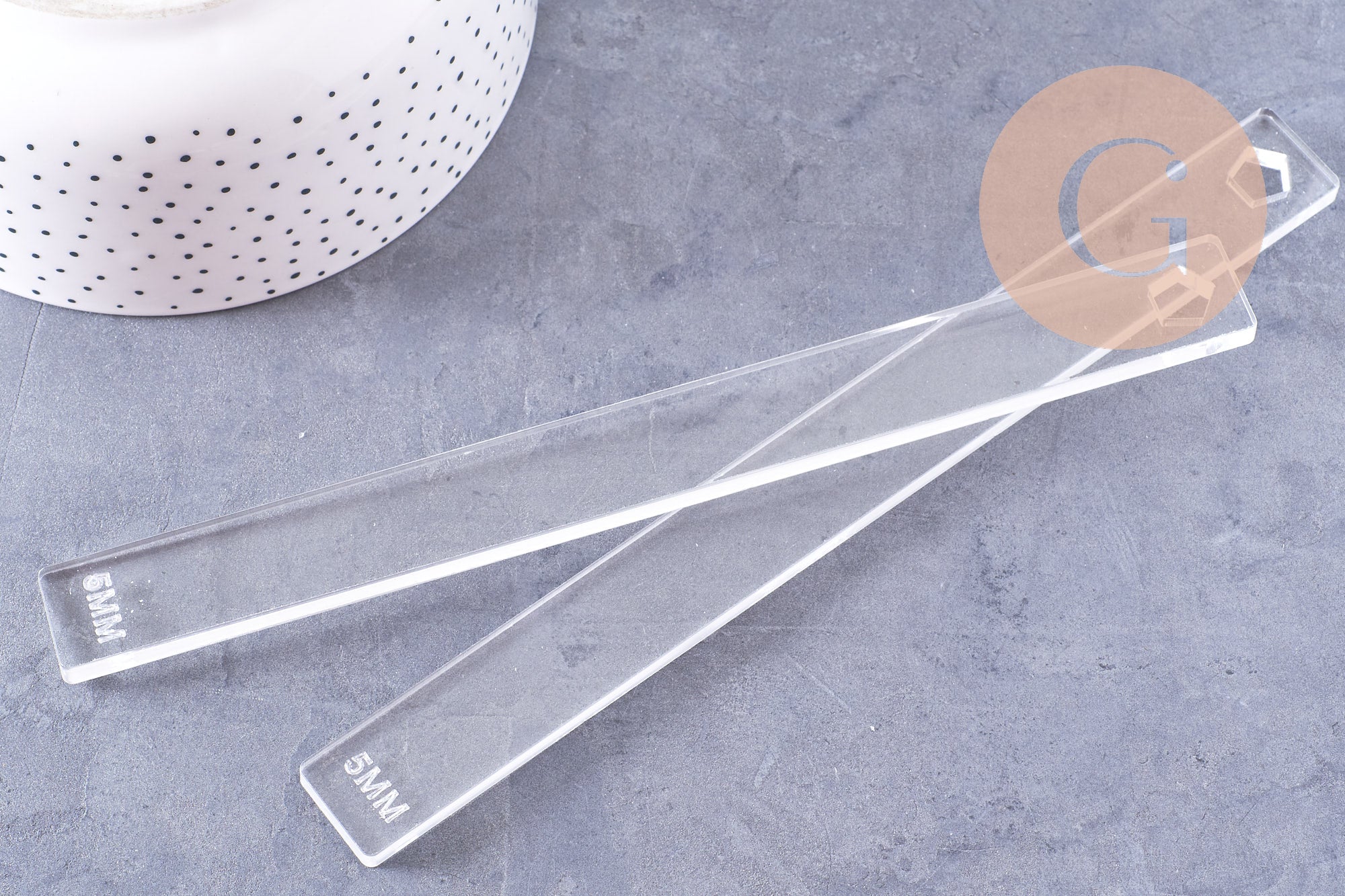 Guide de profondeur pour pâte polymère acrylique transparent 2-3-4-5-6mm, x2 (G10708)