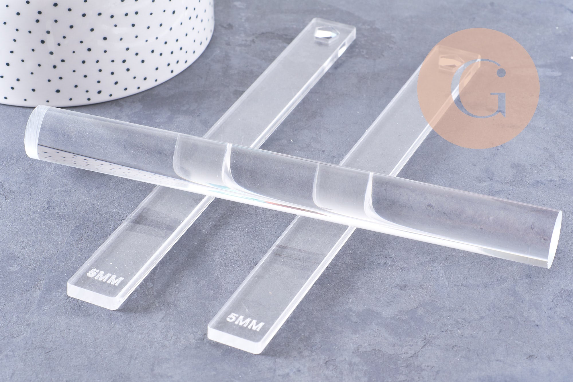 Guide de profondeur pour pâte polymère acrylique transparent 2-3-4-5-6mm, x2 (G10708)